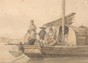 Fisherpeople en una chatarra de William Alexander