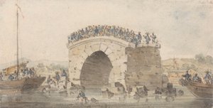 Restos de un puente en San-Sien-Wey, en el Pei-Ho, cerca de Tong-Tcheou, 15 de agosto de 1793. de William Alexander
