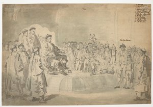WD 961 Emperador recibiendo la Embajada; El primer encuentro de Macartney con Qianlong, de un 