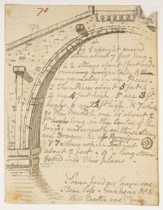 f.14 70 Estudios de puentes,  de un álbum de 372 dibujos de paisajes, costas, disfraces y la vida cotidiana realizados durante la embajada de Lord Macartney ante el emperador de China, entre 1792 y 1794 (lápiz y acuarela sobre papel) de William Alexander