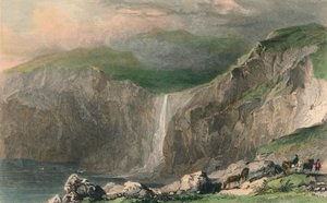 Cascada y Cantera de Piedra, Cerca de Boscastle, 1832 de William Alexander Le Petit