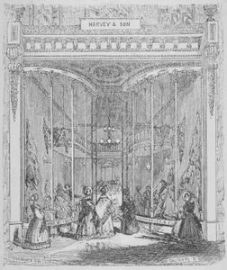 Las instalaciones de Harvey and Son en el no 9 Ludgate Hill, Ludgate Hill, Ciudad de Londres, 1845