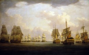 Batalla del cabo Finisterre (Finistère), principios del siglo XIX (óleo sobre lienzo) de William Anderson