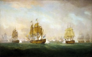 Batalla del cabo Finisterre (Finistère), principios del siglo XIX (óleo sobre lienzo) de William Anderson