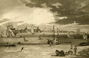 Vista de Liverpool, desde el ferry, Lancashire, 1808