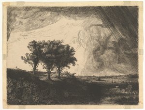 Los Tres Árboles, después de Rembrandt, 1758 de William Baillie