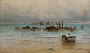 Cargando pescado en marea baja, St. Ives de William Banks Fortescue