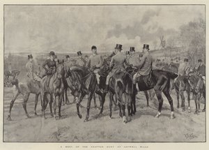Una reunión de la caza de Grafton en Astwell Mills de William Barnes Wollen