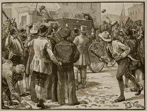 Ataque a Sir Charles Wetherell en Bristol, ilustración de 
