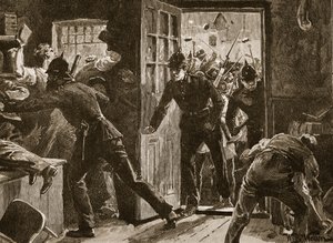 Pelea en Ennis entre Nacionalistas y Policía, 1886, ilustración de 