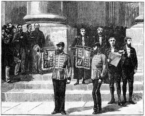 Heraldo en la Mansion House proclamando a la reina como Emperatriz de la India, Londres, mayo 1876, 1900 de William Barnes Wollen