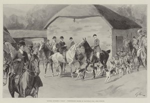Perros, caballeros, por favor, desatando perros en Cloutsham Farm, cerca de Porlock de William Barnes Wollen