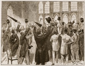 Reunión de jingoístas en Guildhall, Londres, 1878, ilustración de 