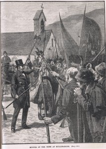 Reunión de los irlandeses en Mullinahone, ilustración de 