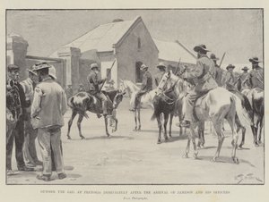 Fuera de la Cárcel en Pretoria inmediatamente después de la Llegada de Jameson y sus Oficiales de William Barnes Wollen