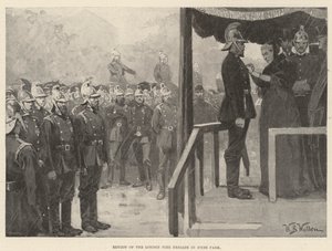 Revisión del Cuerpo de Bomberos de Londres en Hyde Park de William Barnes Wollen