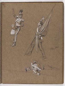 Estudios para la pintura al óleo, La bandera: Albuhera, 16 de mayo de 1811 (detalle) de William Barnes Wollen