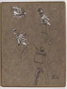 Estudios para la pintura al óleo, La bandera: Albuhera, 16 de mayo de 1811 (detalle) de William Barnes Wollen
