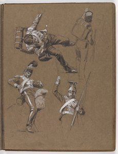 Estudios para la pintura al óleo, ¿La bandera: Albuhera, 16 de mayo de 1811? de William Barnes Wollen