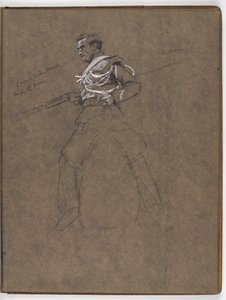 Estudio para la pintura al óleo de William Barns Wollen, ¿La bandera: Albuhera, 16 de mayo de 1811?