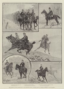Las maniobras de caballería de otoño en los Berkshire Downs, patrulla de exploración de los 20º Húsares en clima brumoso de William Barnes Wollen