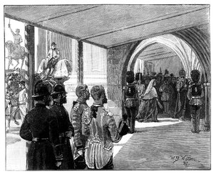 La apertura del Parlamento, Westminster, Londres, 1866 de William Barnes Wollen