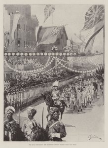 La procesión real, el carruaje de Su Majestad pasando por Pall Mall de William Barnes Wollen