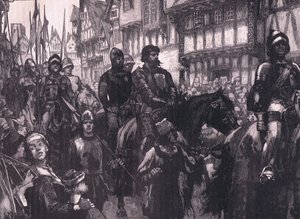 Wallace en su camino al Westminster Hall, 1304 d.C. de William Barnes Wollen