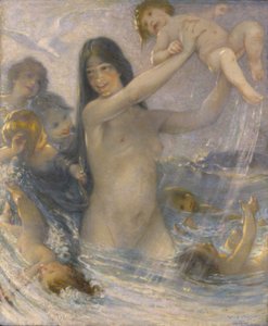 Ninfa y bebés de agua jugando