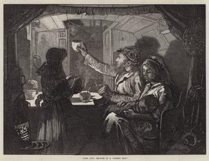 Vida en el canal, hora del té en un barco mono de William Bazett Murray