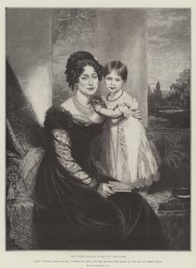 SAR Victoria María Luisa, duquesa de Kent, y Su Majestad la Reina a los tres años de William Beechey