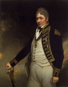 Retrato del contraalmirante Sir Thomas Troubridge (hacia 1758-1807), portando las medallas de San Vicente y del Nilo (relativas a la batalla de Aboukir, Egipto de William Beechey
