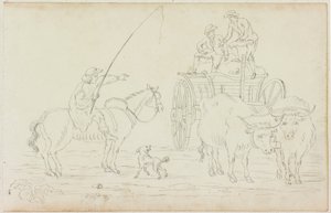 Carreta de bueyes bloqueando el camino de William Beilby