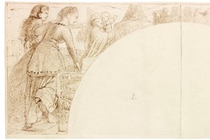 Boceto para mural en Wallington Hall de William Bell Scott