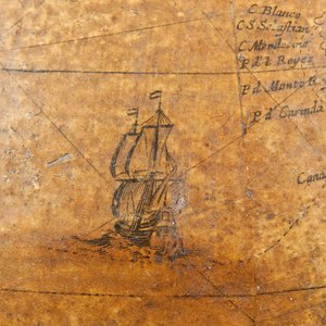 Globo terráqueo inglés temprano, c.1673