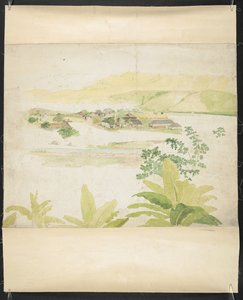 Dibujo en acuarela de la finca Lucky Valley, Clarendon, Jamaica de William Berryman