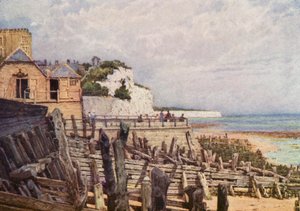 Un trozo de Broadstairs desde el muelle (litografía en color) de William Biscombe Gardner