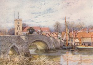 Puente de Aylesford (litografía en color)