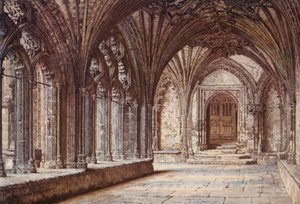 Puerta de los Claustros al Martirio, Catedral de Canterbury (litografía en color)
