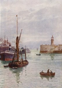 En el puerto de Ramsgate (litografía en color)