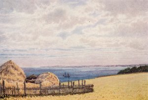 Vista de la bahía de Pegwell desde el lado de Ramsgate (litografía en color) de William Biscombe Gardner