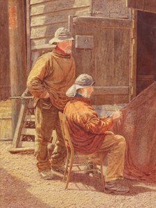 Remendando las redes, Hastings, 1909 de William Biscombe Gardner