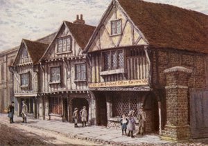 Casas antiguas en West Street, Faversham (litografía en color) de William Biscombe Gardner