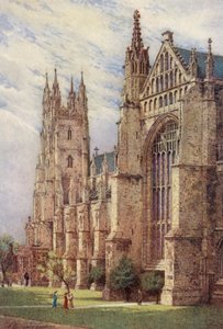 Transepto suroeste y Torre de San Jorge, Catedral de Canterbury (litografía en color) de William Biscombe Gardner