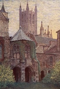 El Baptisterio, Catedral de Canterbury (litografía en color)
