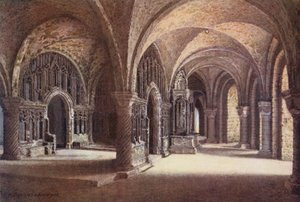 Capilla de "Nuestra Señora" en el sótano de la catedral de Canterbury (litografía en color) de William Biscombe Gardner