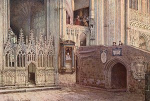 El Martirio, Catedral de Canterbury (litografía en color) de William Biscombe Gardner