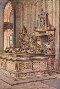 Capilla del Guerrero, Catedral de Canterbury, mirando hacia el oeste (litografía en color) de William Biscombe Gardner