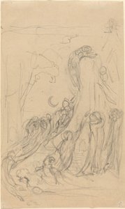 Una escena de resurrección (Los juegos de los fantasmas) (recto) de William Blake