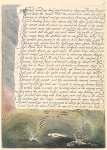 América. Una Profecía, Lámina 11, ¡Sonad! ¡Sonad! Mis Fuertes Trompetas de Guerra.... de William Blake